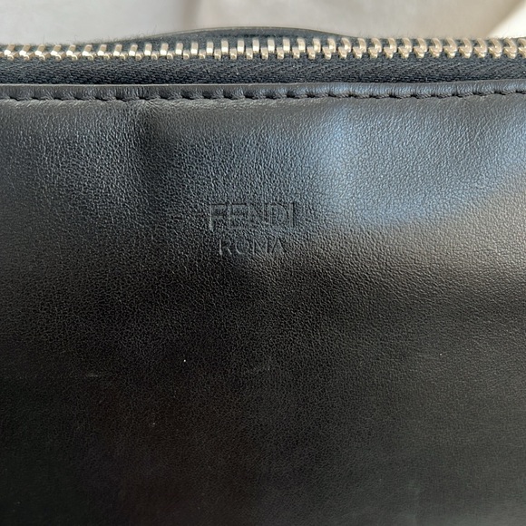 RARE Fendi Monster Interlocking Calf Slim Clutch Zippered Pouch Set - Picture 12 of 15